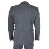 IM41 - Szürke, háromrészes, halszálkás tweed öltöny férfiaknak