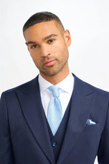 James - Férfi sötétkék gyapjú szabású blézer