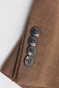 James Férfi 3 részes, sima, barna öltöny klasszikus szabással