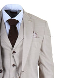 James - Férfi 3 részes krémszínű, szabott öltöny
