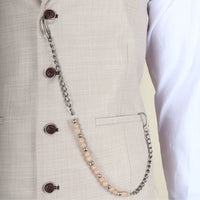 James - Férfi 3 részes krémszínű, szabott öltöny