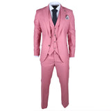 James Men's 3-Piece Pink Tailored Fit Suit