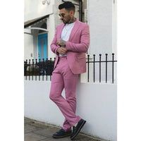 James Men's 3-Piece Pink Tailored Fit Suit