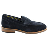 Mens Real Full Suede Slip On Loafers Boat Shoes Navy Smart Casual Classic Comfort Fit