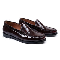 Joseph - Férfi bordó lakkbőr penny loafers