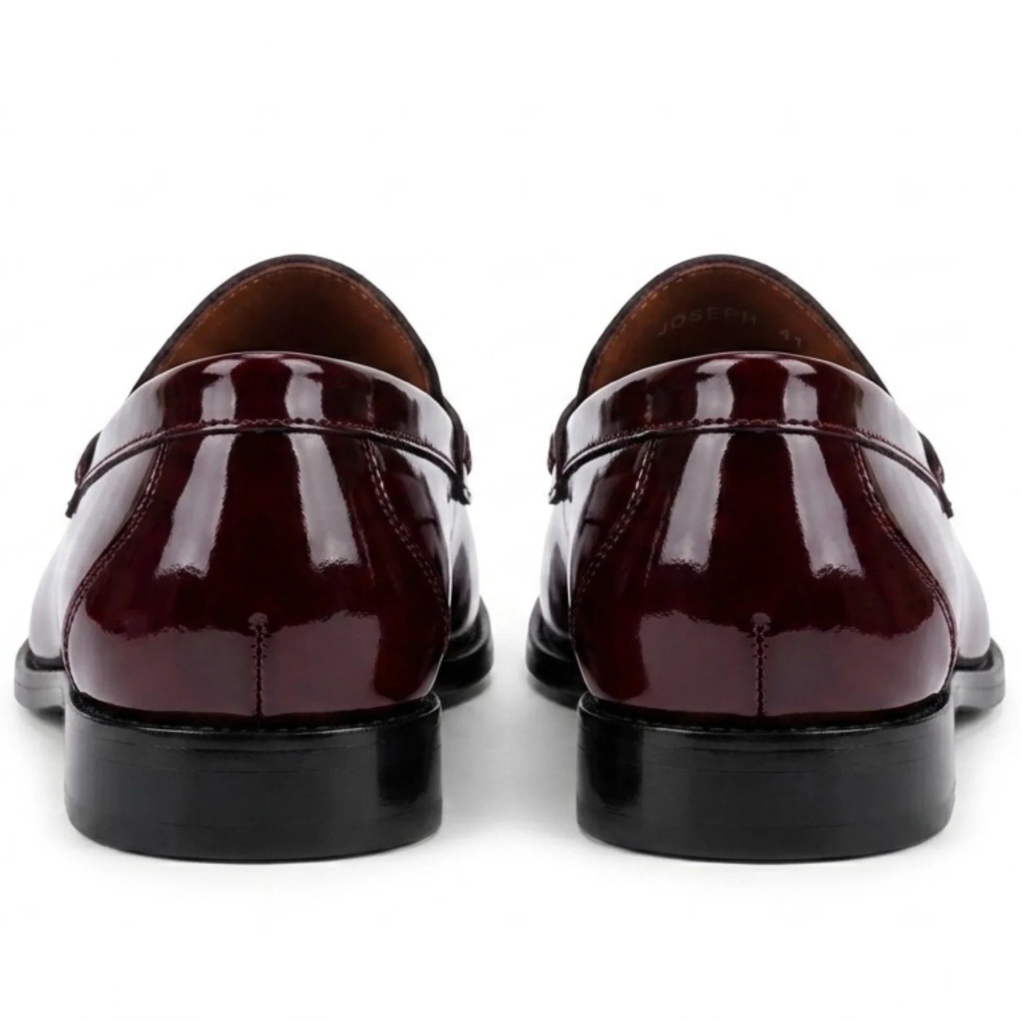 Joseph - Férfi bordó lakkbőr penny loafers