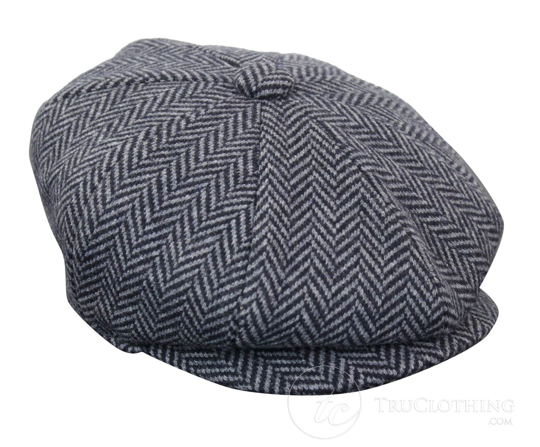 Kids Peaky Blinders Newsboy Tweed Herringbone 8 Panel Hat