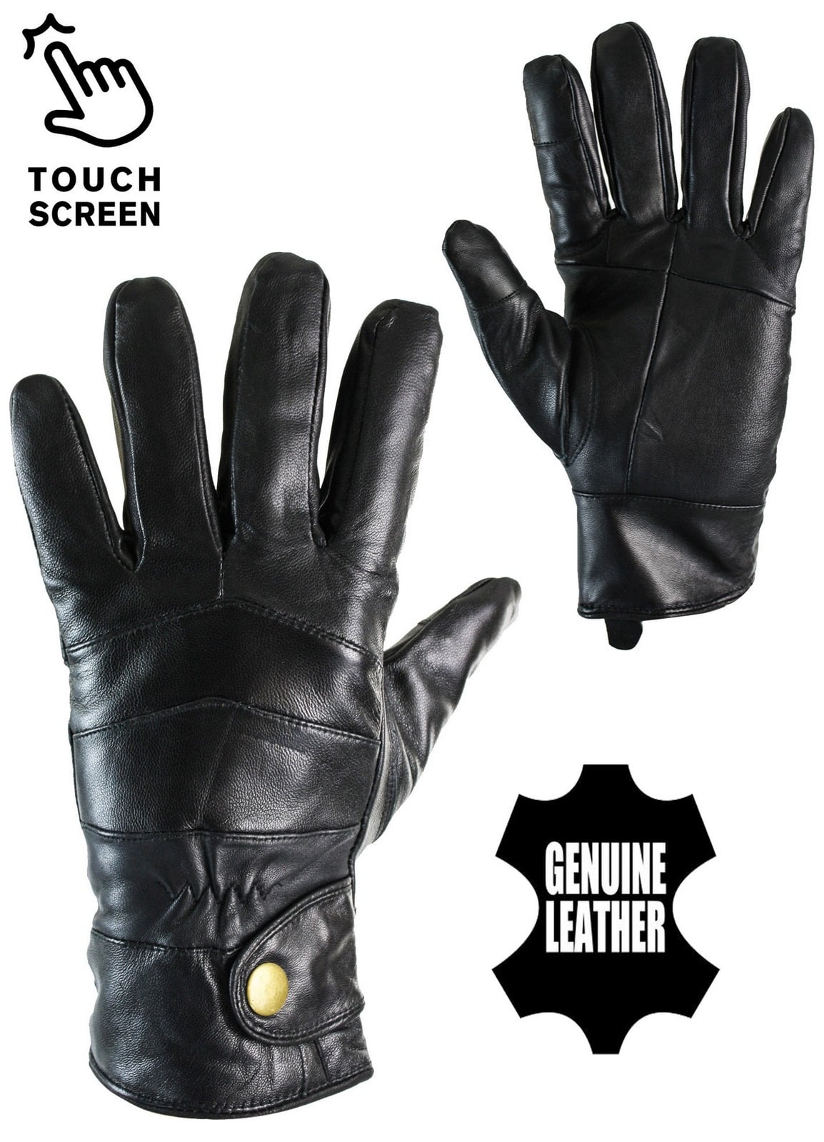 KK IMG 6060 Mens Real Leather Winter Gloves Thermal Lined Warm Driving Gift Touch Screen