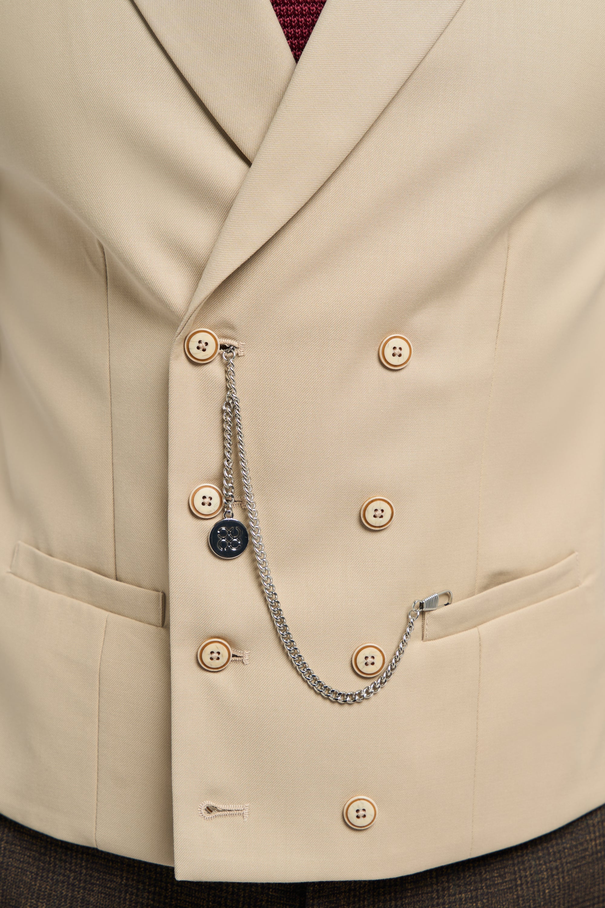 Férfi dupla soros mellény lánccal - Cavani Lennox