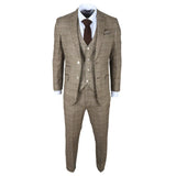 Liam - Men's 3 Piece Brown Checked Suit