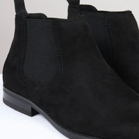 Men's Slip On Black Suede Leather Lined Chelsea Boots