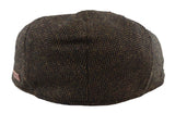 Men's Flat Cap Wool Herringbone Brown Tweed Classic 1920s Unisex Del Boy