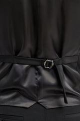 Malibu - Férfi fekete, szabott szabású mellény