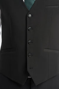 Malibu - Men's Black 3 Piece Tailored Fit Suit