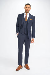 Malibu - Men's Navy 3 Piece Tailored Fit Suit