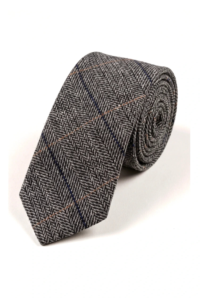 Marc Darcy férfi tweed halszálkás mintás texturált Marc Darcy nyakkendő klasszikus vintage retró DX7