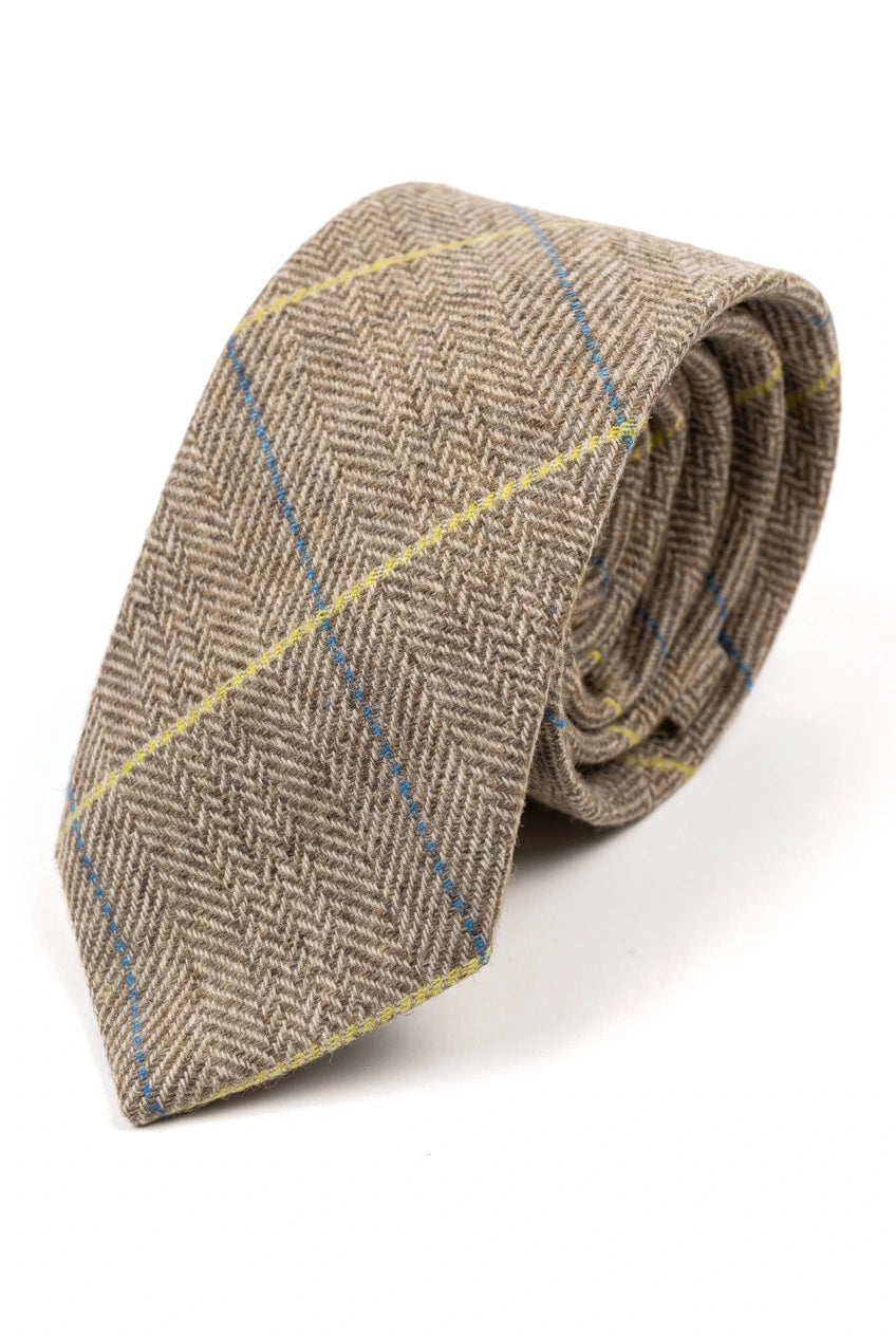 Marc Darcy férfi tweed halszálkás mintás texturált Marc Darcy nyakkendő klasszikus vintage retró DX7
