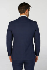 Mark - Men's Navy Blue Checked Tailored Fit Blazer