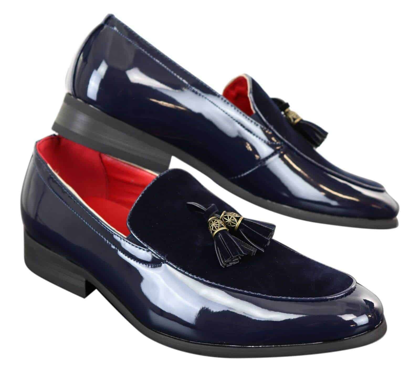 Men's Faux Patend and Suede Leather Loafers