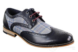 Men's Leather and Tweed Vintage Shoes - Cavani Oslo