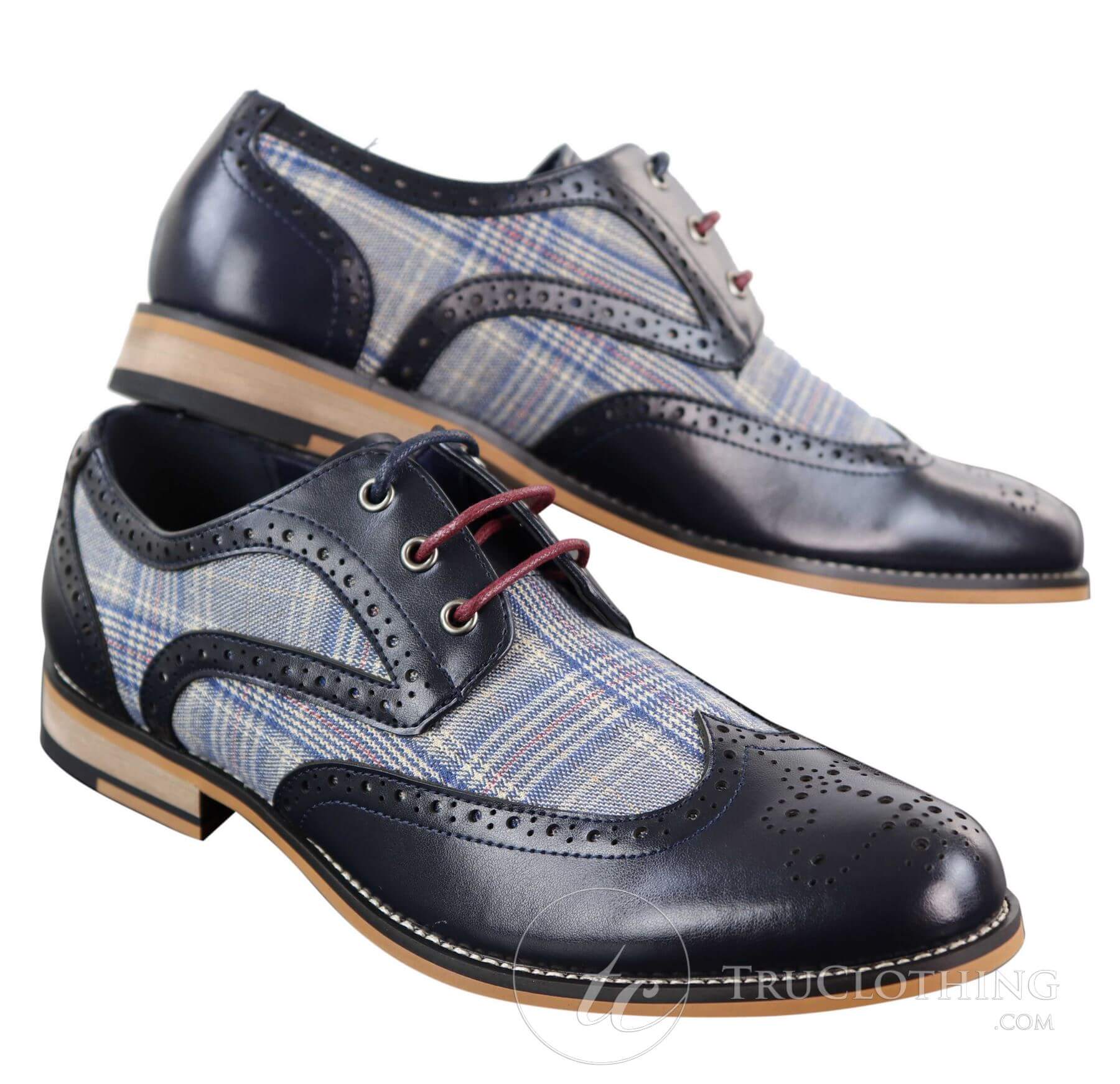 Men's Leather and Tweed Vintage Shoes - Cavani Oslo