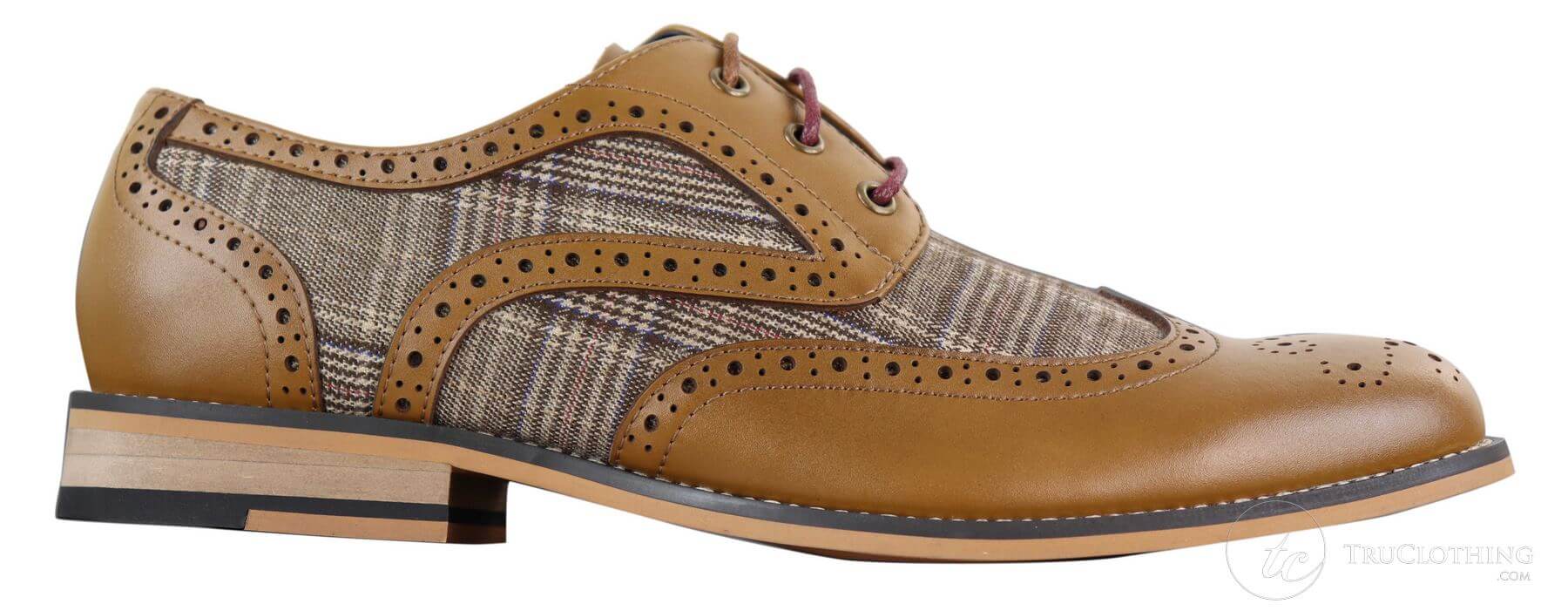 Men's Leather and Tweed Vintage Shoes - Cavani Oslo