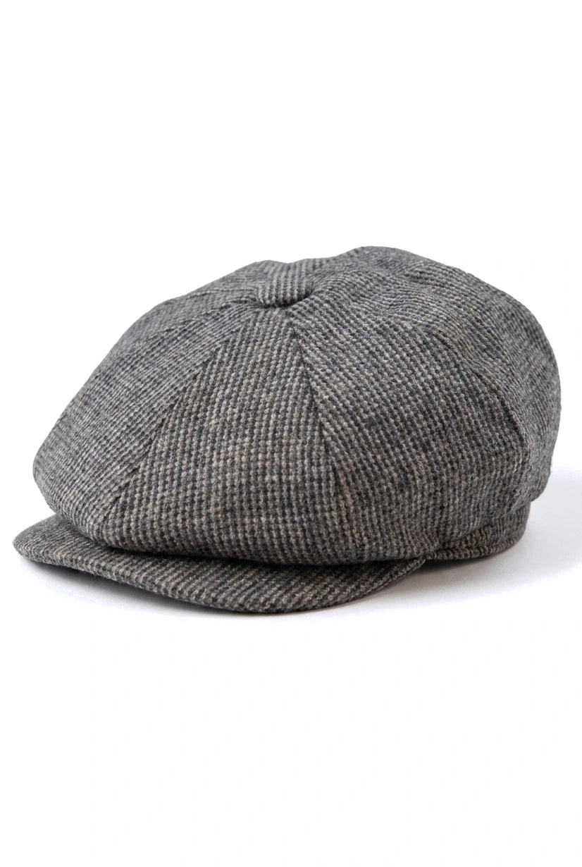 Férfi 8 paneles Razor Baker fiú sapka, gyapjú tweed anyagból, Shelby Newsboy lapos sapka, szürke