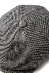 Férfi 8 paneles Razor Baker fiú sapka, gyapjú tweed anyagból, Shelby Newsboy lapos sapka, szürke