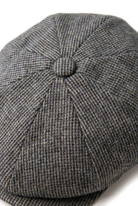 Férfi 8 paneles Razor Baker fiú sapka, gyapjú tweed anyagból, Shelby Newsboy lapos sapka, szürke