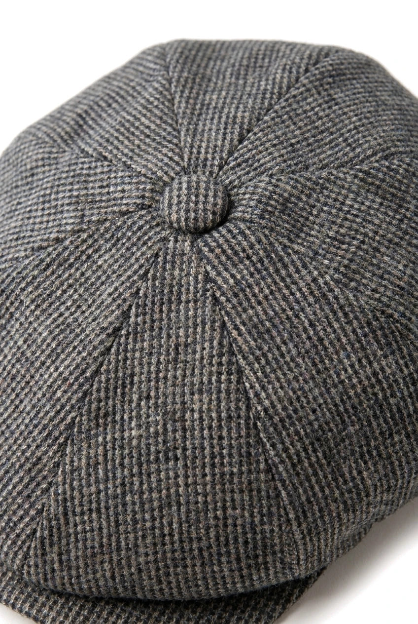 Férfi 8 paneles Razor Baker fiú sapka, gyapjú tweed anyagból, Shelby Newsboy lapos sapka, szürke