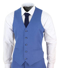 Mens Blue Light Summer Suit