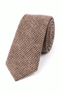 Férfi barna gyapjúkeverék tweed nyakkendő