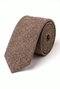 Férfi barna gyapjúkeverék tweed nyakkendő
