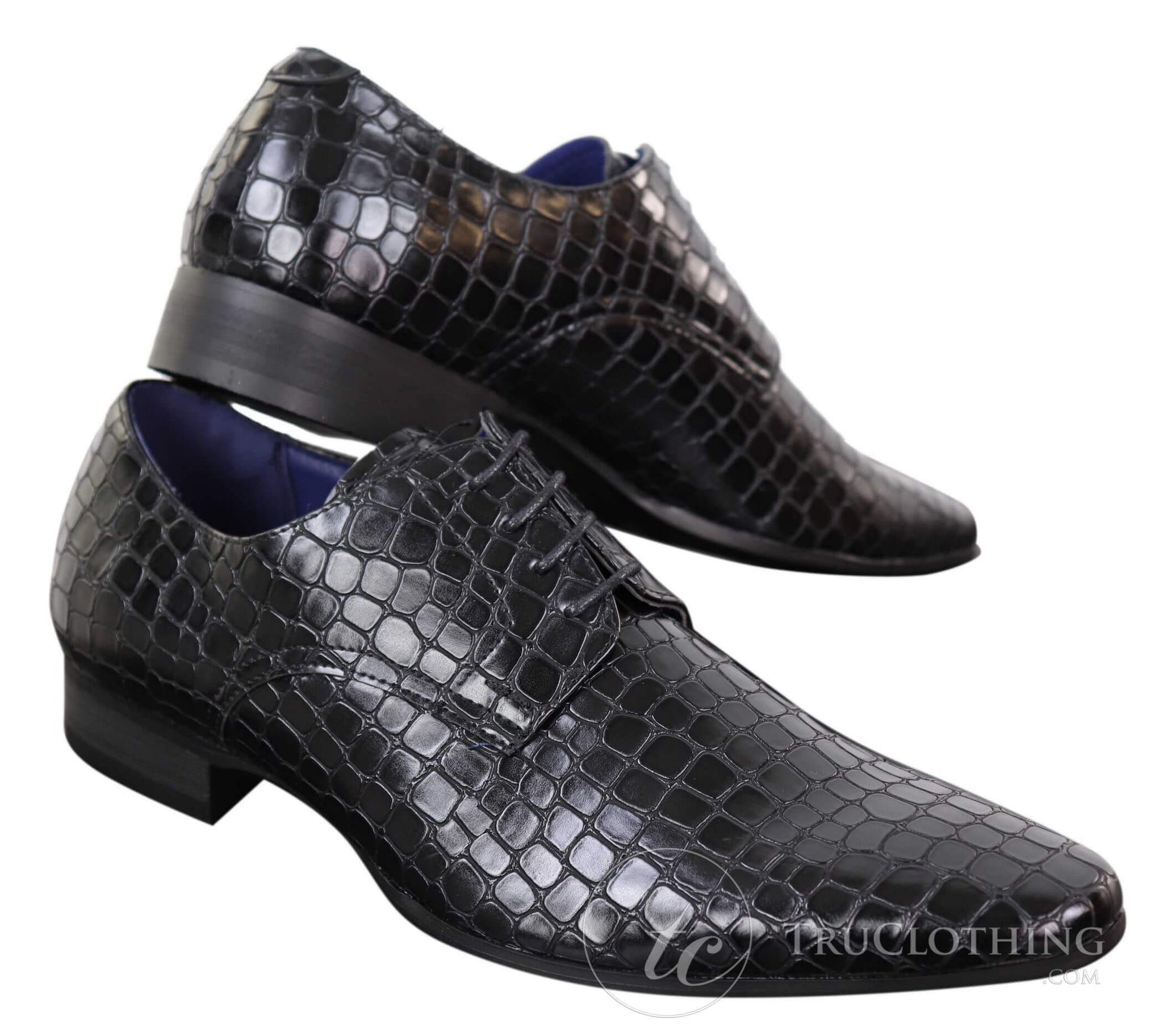 Mens Crocodile Skin Effect Shoes
