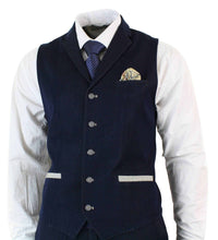 Mens Denim-Blue 3 Piece Suit