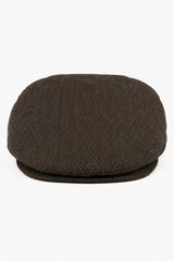 Férfi lapos sapka gyapjú halszálkás barna tweed klasszikus 1920-as évekbeli unisex del fiú
