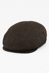 Férfi lapos sapka gyapjú halszálkás barna tweed klasszikus 1920-as évekbeli unisex del fiú