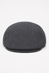 Férfi lapos sapka gyapjú halszálkás szürkéskék tweed klasszikus 1920-as évekbeli unisex fiús mintával