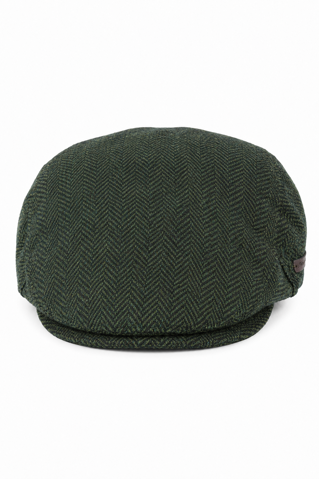 Férfi lapos sapka gyapjú halszálkás mintával, olívazöld tweed klasszikus 1920-as évekbeli unisex del fiú