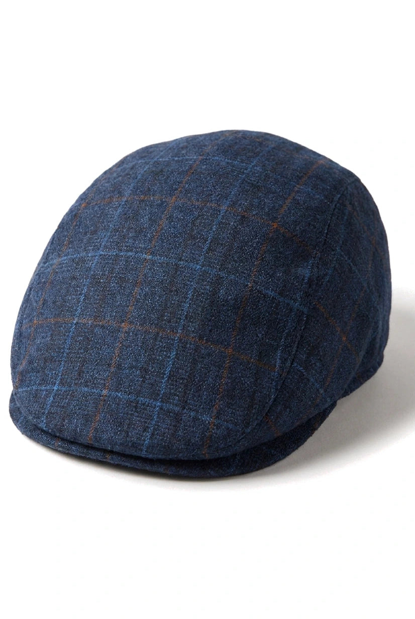 Férfi nagypapa Baker lapos sötétkék sapka, 8 paneles tweed sapka, vintage klasszikus, elegáns, hétköznapi, 1920-as évekbeli
