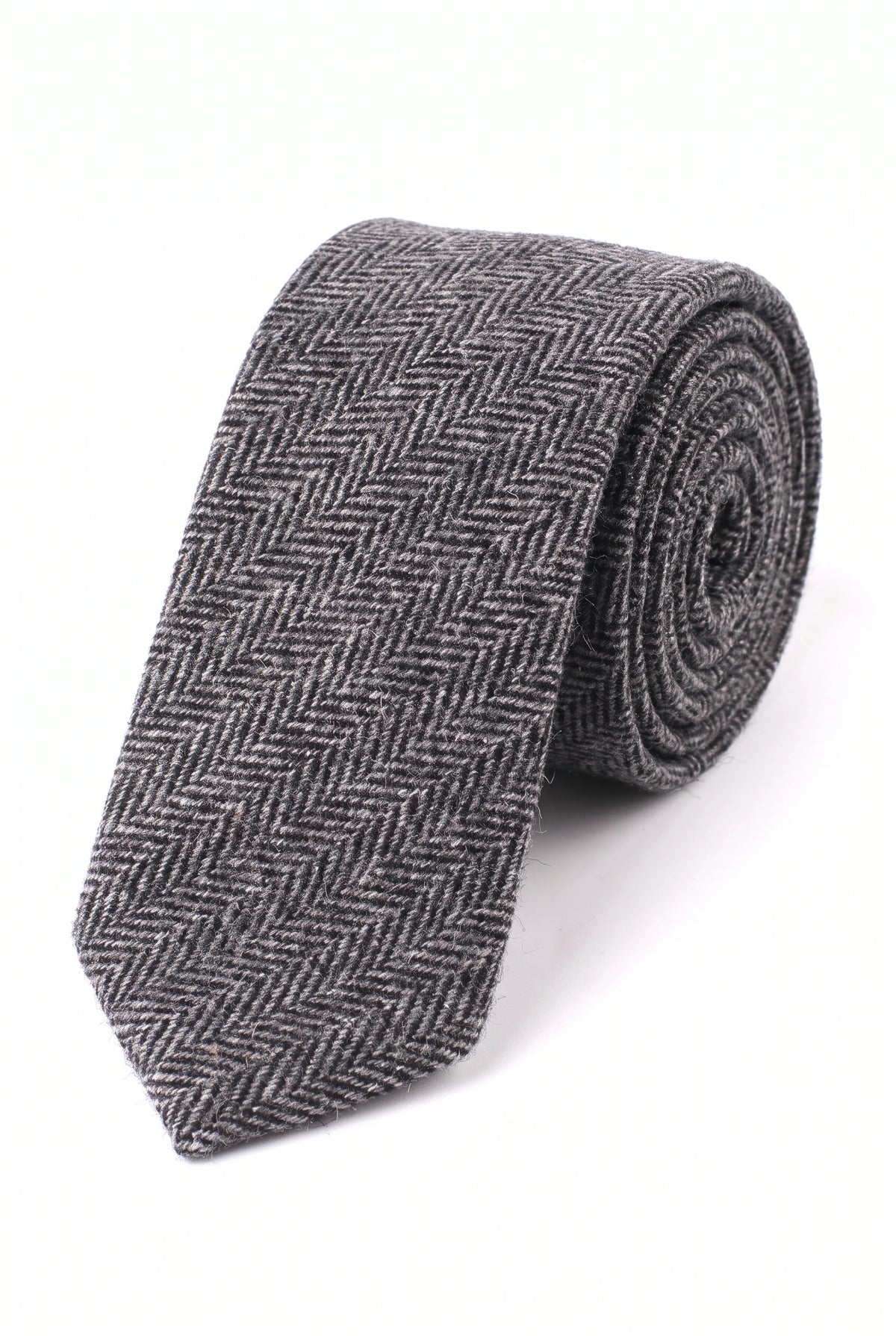 Férfi szürke gyapjúkeverék tweed nyakkendő