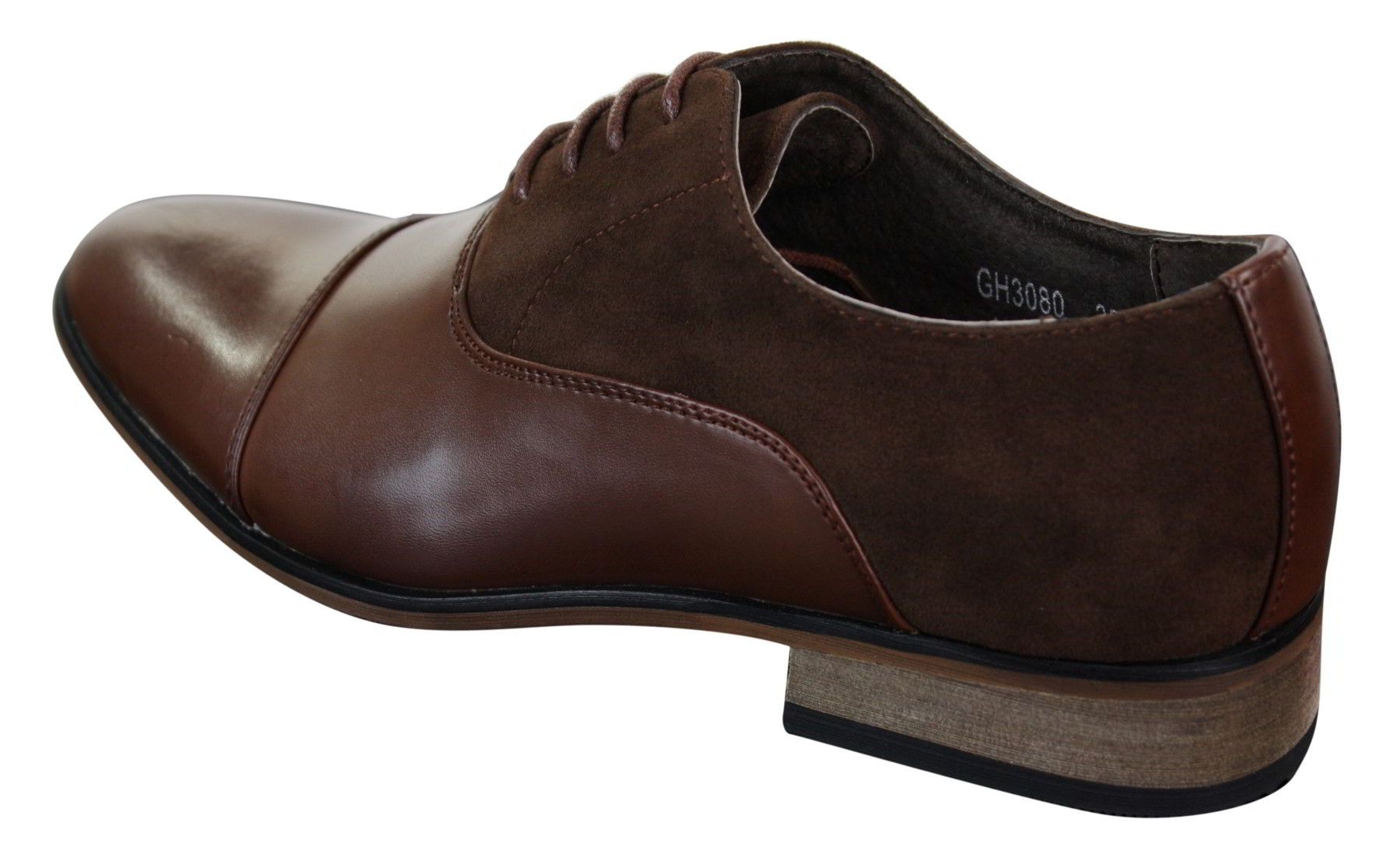 Mens Italian Leather & Suede Laced Smart Casual Brown Navy Black Designer Shoes