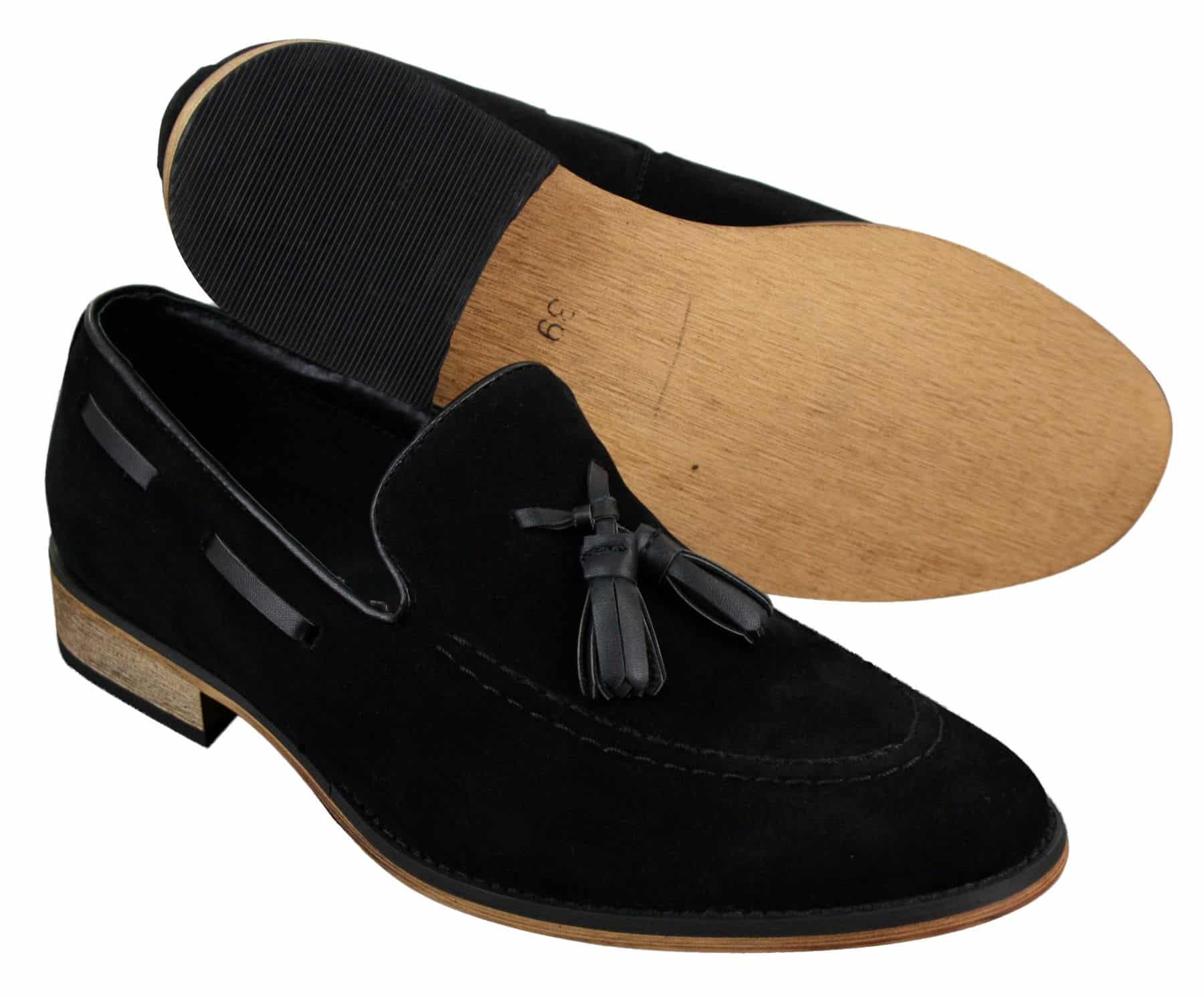 Mens Italian Slip On Driving Shoes Loafers Tassle Suede Leather Blue Black Brown