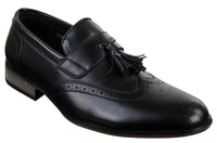Mens Leather Slip On Tassle Brogues Driving Shoes Loafers Classic Vintage Retro