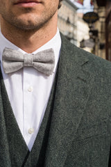 Férfi világosszürke tweed csokornyakkendő