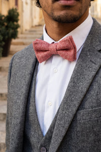 Férfi rózsaszín tweed csokornyakkendő
