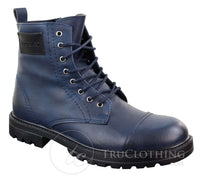 Mens PU Leather Zipped Ankle Boots