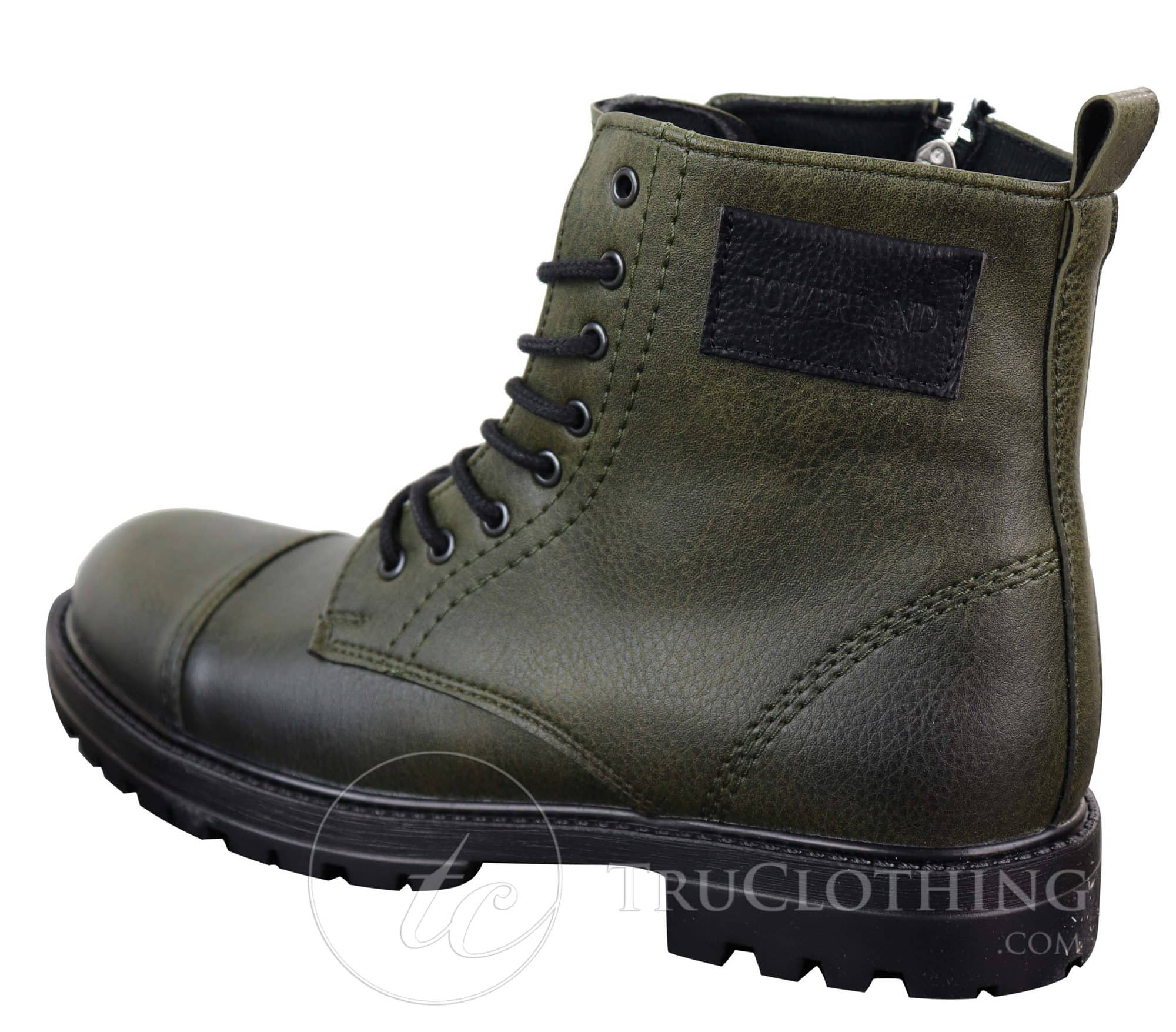 Mens PU Leather Zipped Ankle Boots