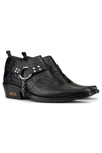 Mens Real Leather Riding Shoes with Chain