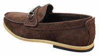 Mens Slip On Buckle Horsebit Driving Shoes Loafers Retro Smart Casual Suede